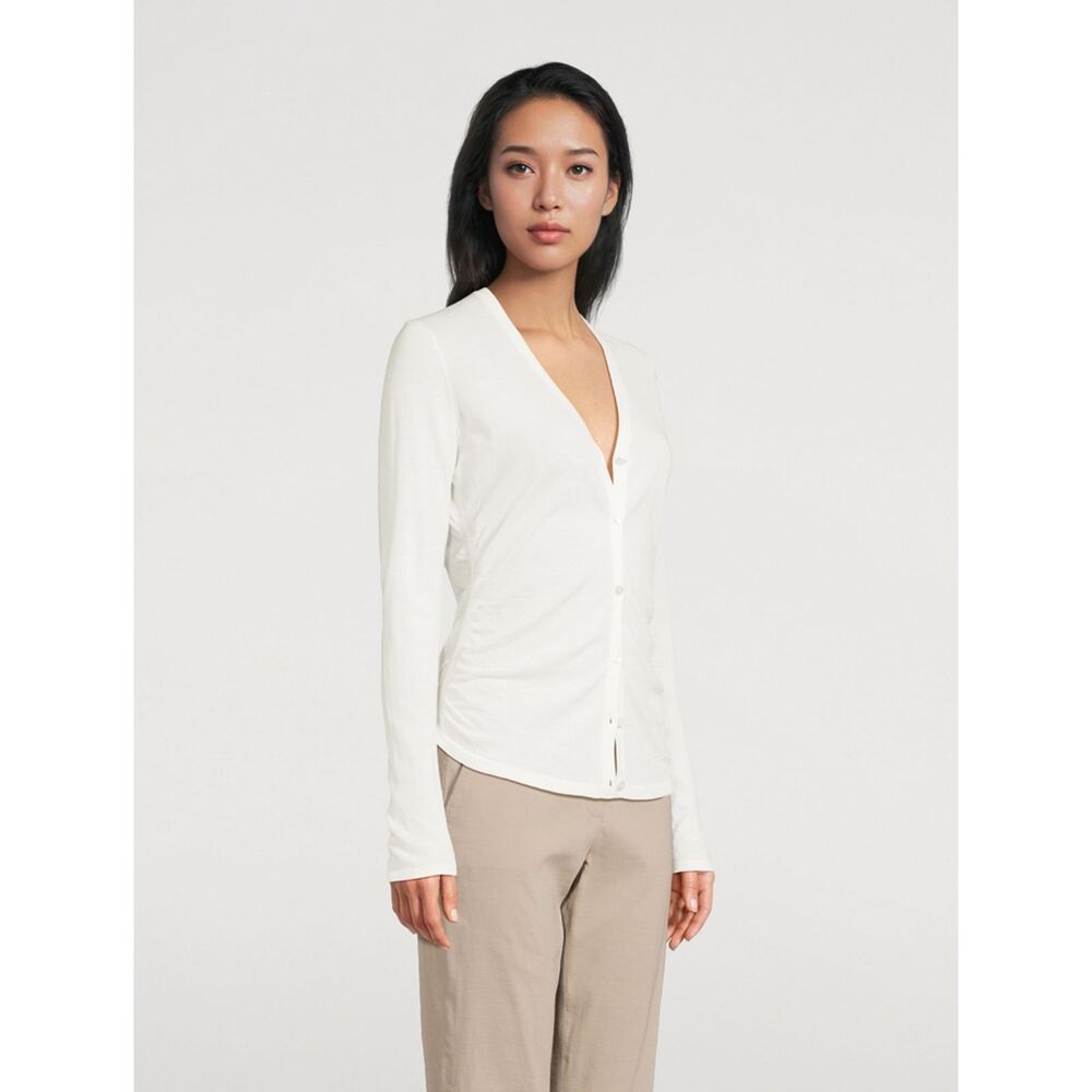 Theory White V-Neck Button Cardigan – Size Small
